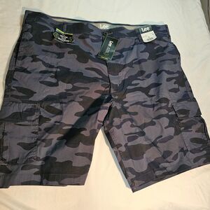 Lee Men's Regular Fit Blue Camo Active Stretch Cargo Shorts NWT Size 44
